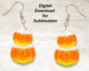 Candy Corn Double Pumpkin Printable Earring | Sublimation Designs Download | Digital Download | God Rocks® Designs