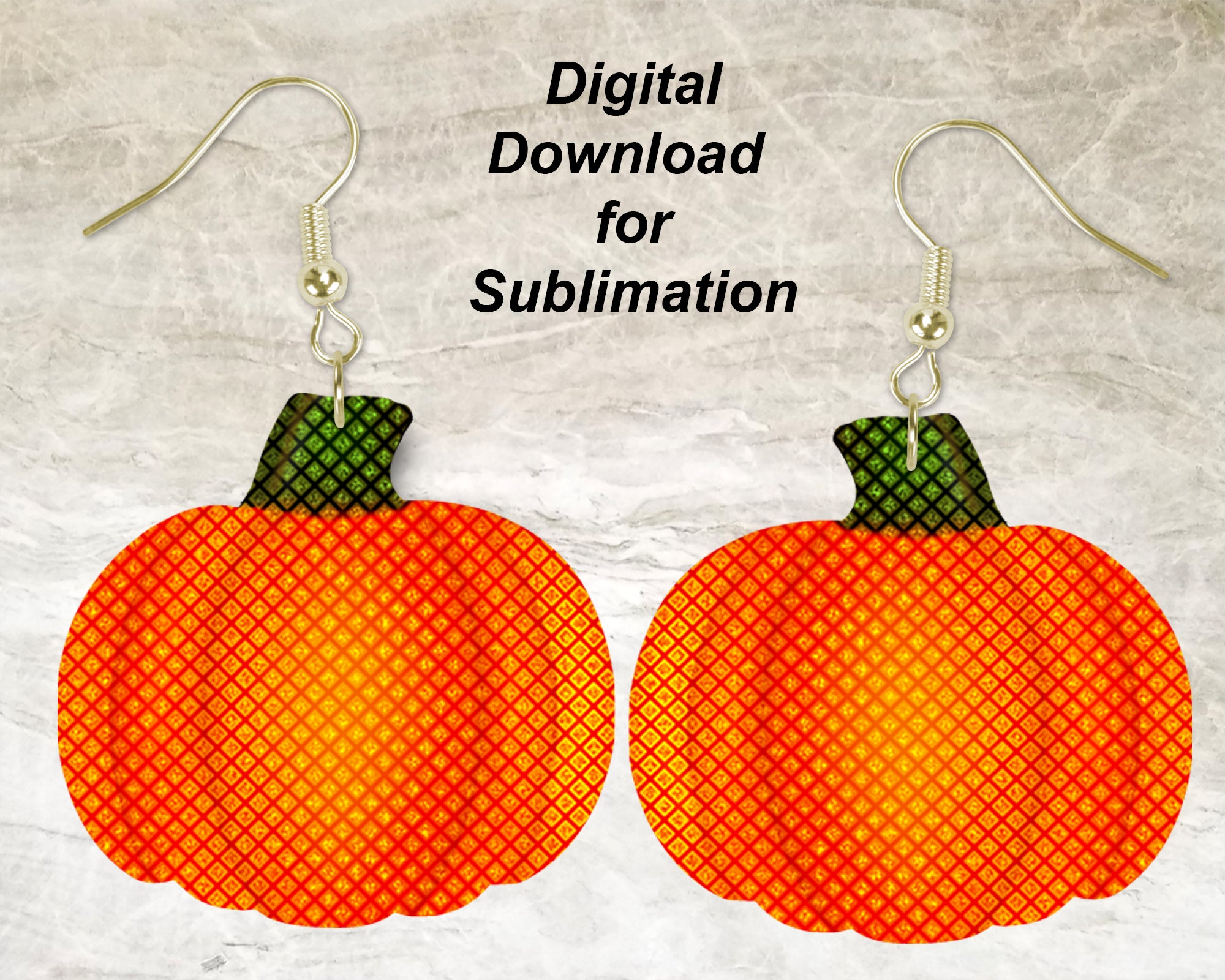 Shimmery Pumpkin Printable Earring Sublimation Design | Digital Download 300 dpi PNG JPG | Ready to Print and Press Earring