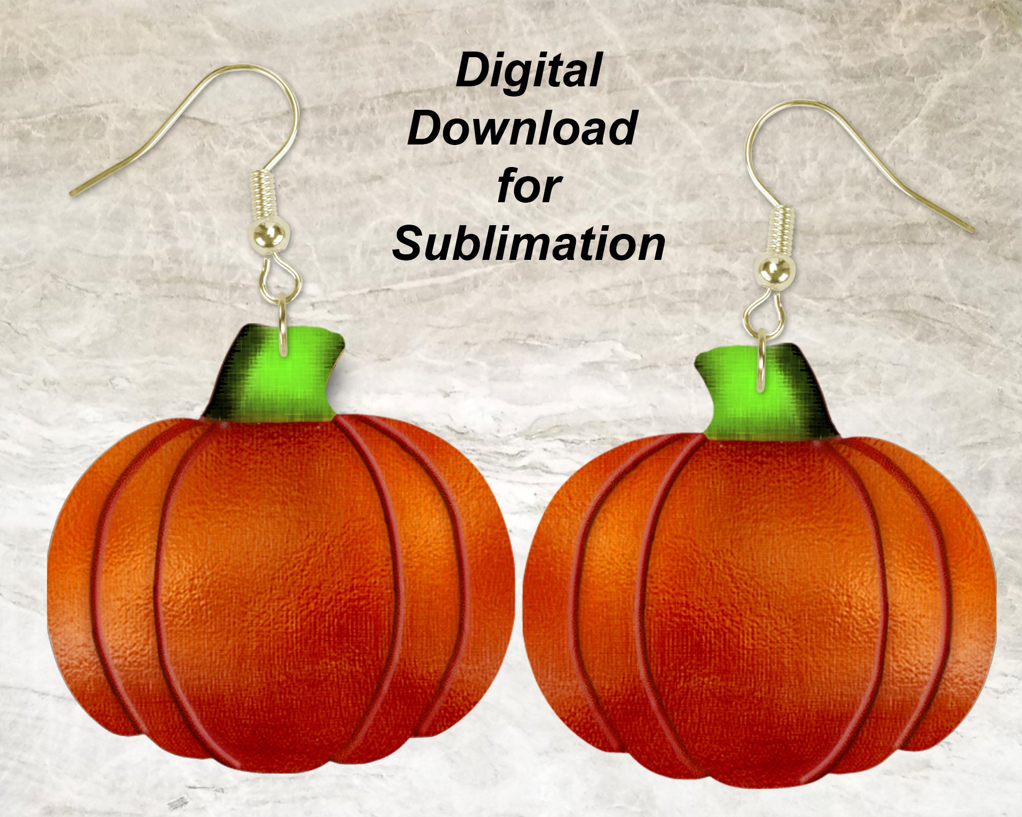 Burnt Orange Pumpkin Printable Earring Sublimation Design | Digital Download 300 dpi PNG JPG | Ready to Print and Press Earring