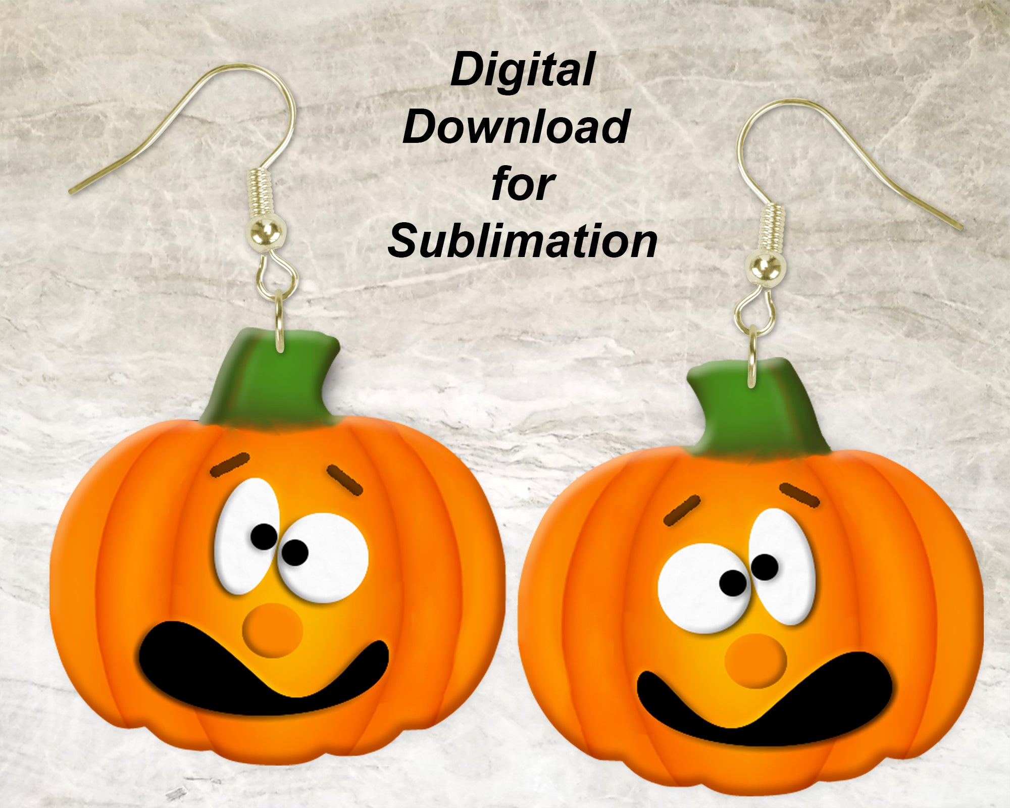 Simply Silly Pumpkin Printable Earring Sublimation Design | Digital Download 300 dpi PNG JPG | Ready to Print and Press Earring