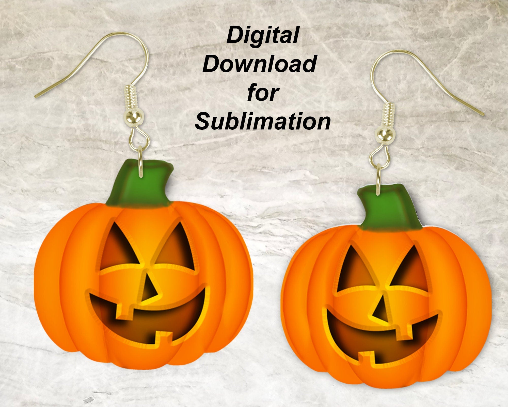 Cute Jack O' Lantern Pumpkin Earring Sublimation Design | Digital Download | Printable Earring | God Rocks® Designs