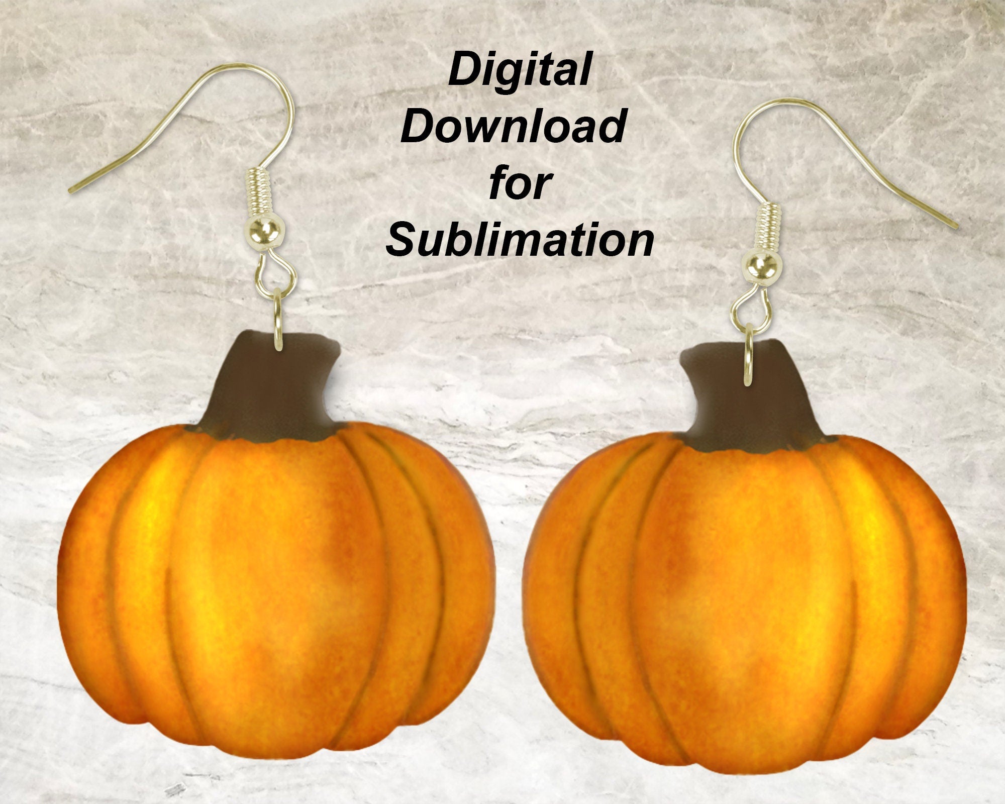 Watercolor Pumpkin Printable Earring Sublimation Design | Digital Download 300 dpi PNG JPG | Ready to Print and Press Earring