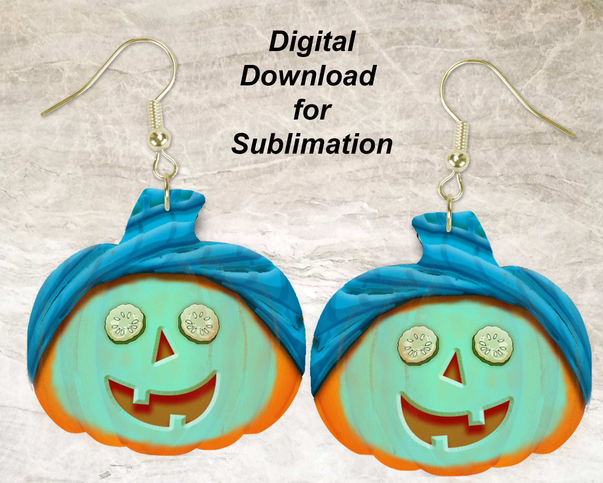 Spa Day Pumpkin Printable Earring Sublimation Design | Digital Download 300 dpi PNG JPG | Ready to Print and Press Earring