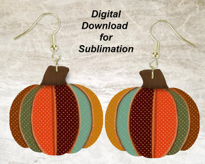 Calico Pumpkin Earring Sublimation | Digital Download | Printable Earrings | God Rocks® Designs