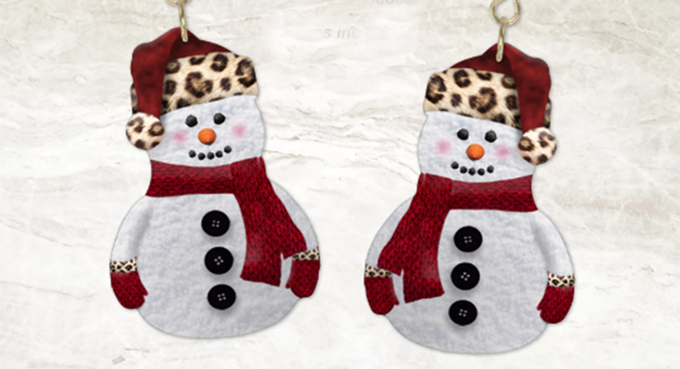 Red Velvet Leopard Snowman  Printable Earring Sublimation Design | Digital Download 300 dpi PNG JPG | Ready to Print and Press